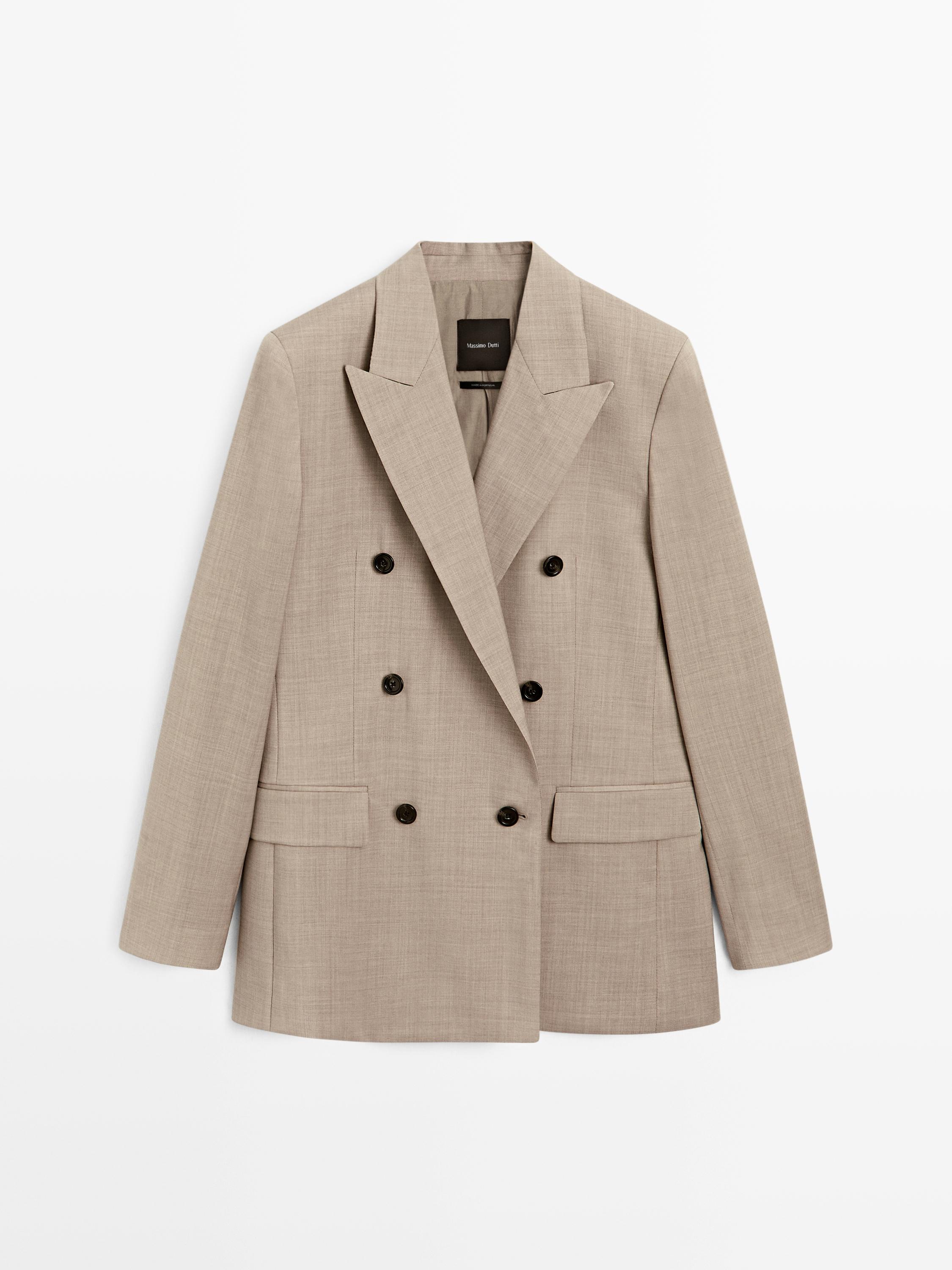 100% wool double-breasted blazer